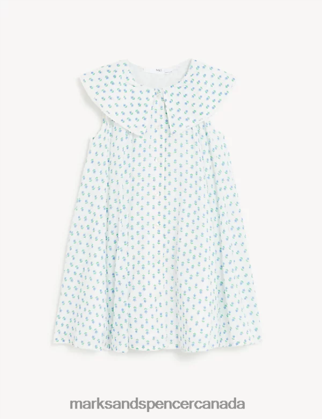 Clothing 20VTD9619 White Mix Kids Marks & Spencer Pure Cotton Floral Dress - Marks and Spencer online