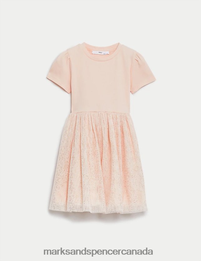 Clothing 20VTD9641 Light Peach Kids Marks & Spencer Tulle Glitter Dress - Marks and Spencer Canada locations