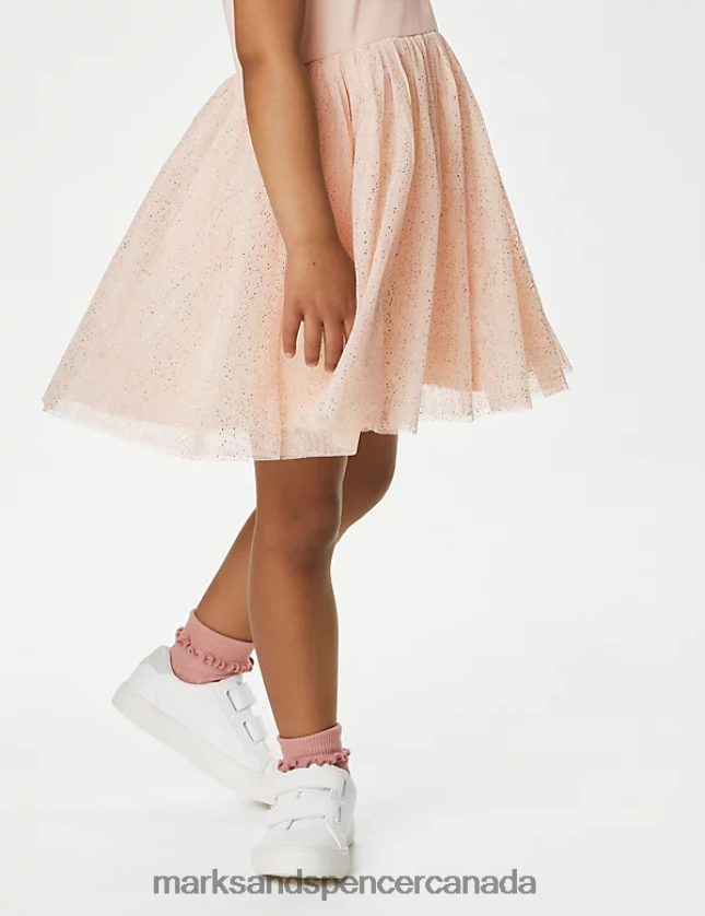 Clothing 20VTD9641 Light Peach Kids Marks & Spencer Tulle Glitter Dress - Marks and Spencer Canada locations