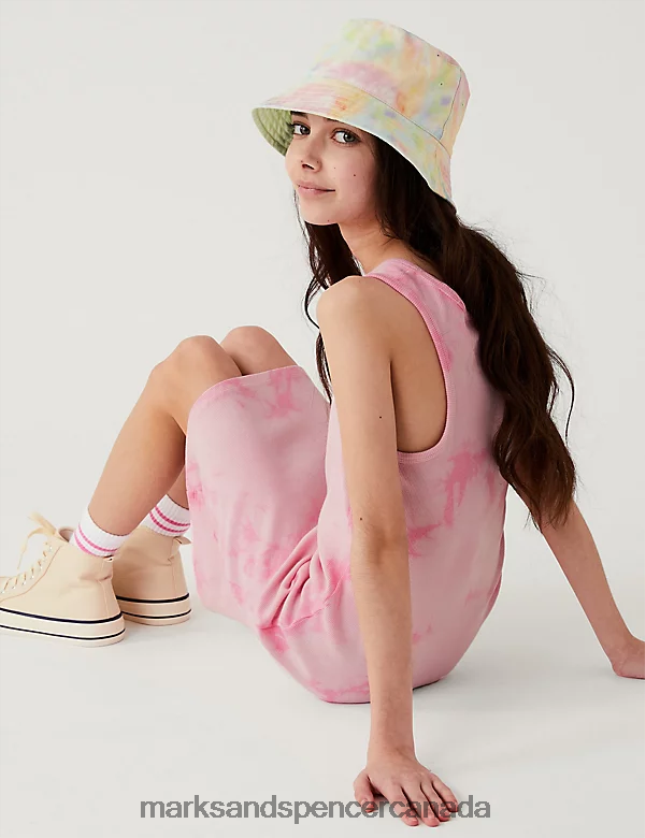 Clothing 20VTD9689 Pink Kids Marks & Spencer Cotton Rich Tie Dye Dress - Marks and Spencer online