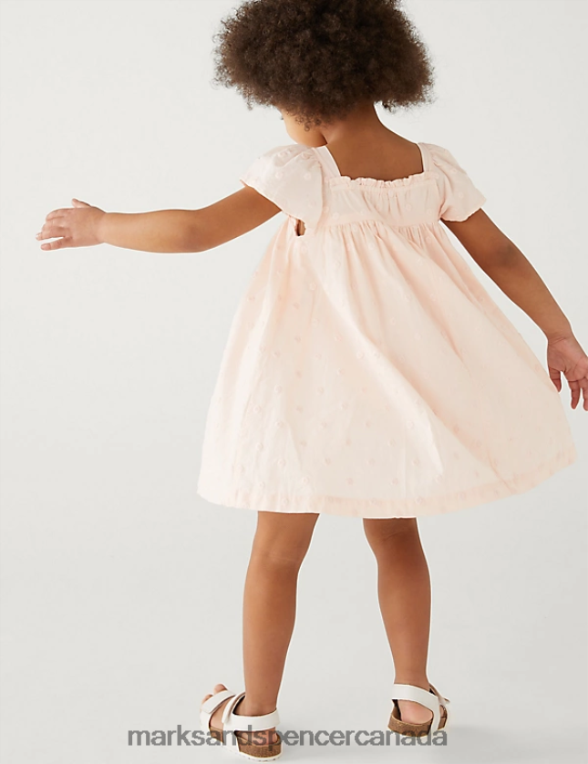 Clothing 20VTD9704 Pink Kids Marks & Spencer Pure Cotton Spotted Dress - Marks and Spencer online
