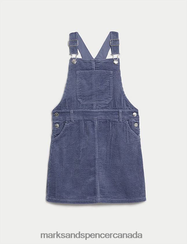 Clothing 20VTD9705 Blue Kids Marks & Spencer Pure Cotton Pinafore - Marks and Spencer Canada locations