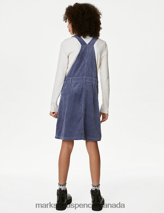 Clothing 20VTD9705 Blue Kids Marks & Spencer Pure Cotton Pinafore - Marks and Spencer Canada locations