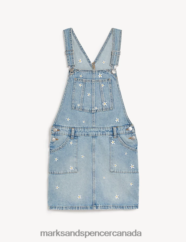 Marks and Spencer sale - Clothing 20VTD9817 Denim Kids Marks & Spencer Embroidered Daisy Pinafore
