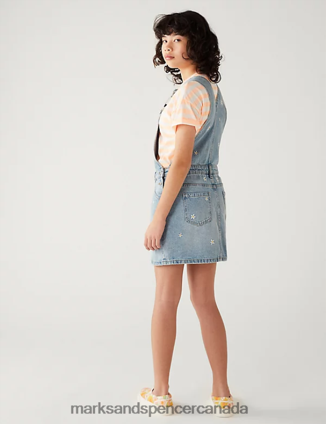 Marks and Spencer sale - Clothing 20VTD9817 Denim Kids Marks & Spencer Embroidered Daisy Pinafore