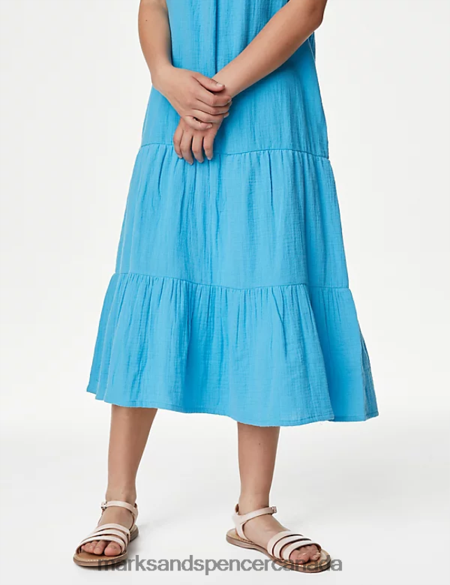 Marks and Spencer near me - Clothing 20VTD9846 Jade Kids Marks & Spencer Pure Cotton Tiered Maxi Dress