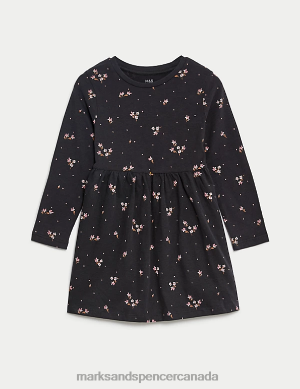Marks and Spencer near me - Kids Carbon Clothing Marks & Spencer Pure Cotton Floral Dress 20VTD8946