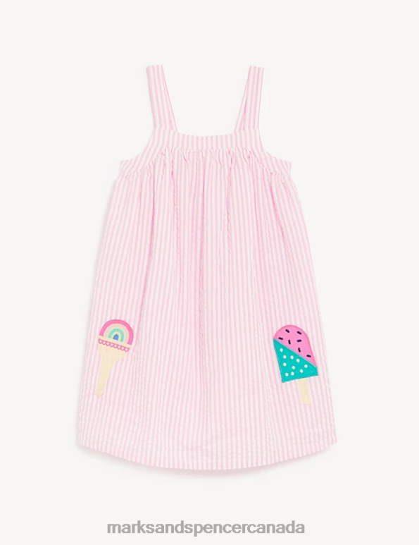Marks and Spencer Canada - Kids Pink Clothing Marks & Spencer Pure Cotton Ice Cream Dress 20VTD8772