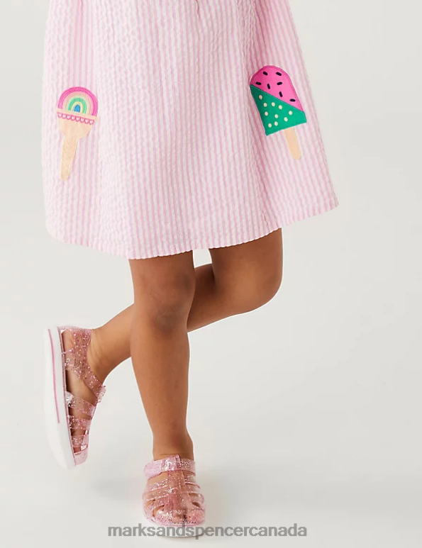 Marks and Spencer Canada - Kids Pink Clothing Marks & Spencer Pure Cotton Ice Cream Dress 20VTD8772