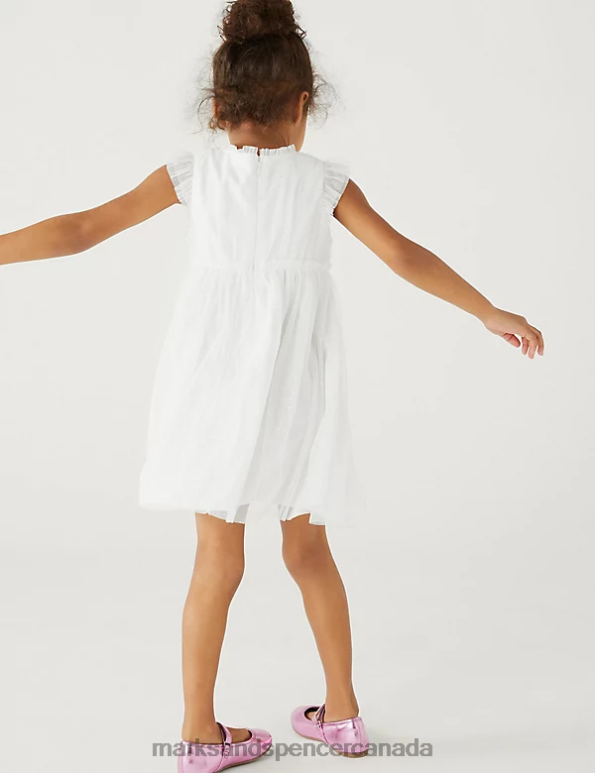 Marks and Spencer sale - Kids White Clothing Marks & Spencer Butterfly Applique Tulle Dress 20VTD8907