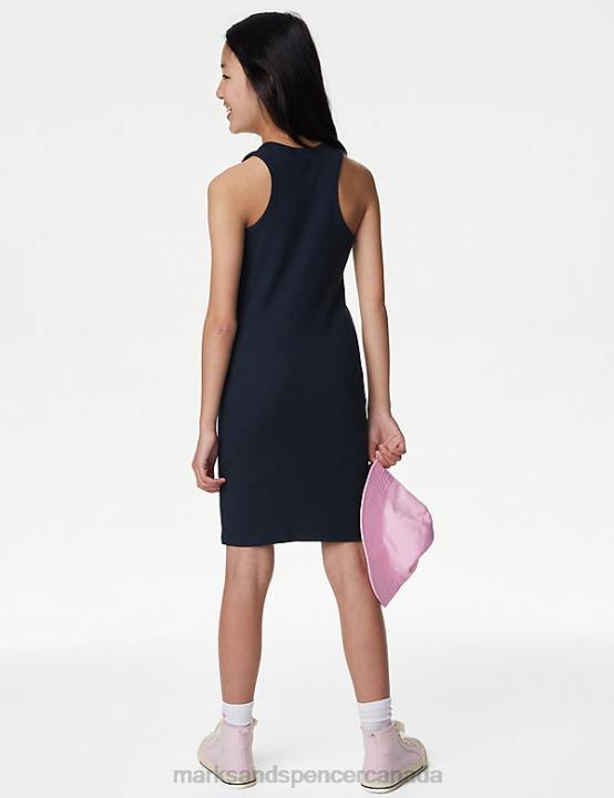 Marks & Spencer Kids 2pk Cotton Rich Ribbed Dresses Clothing Yellow Mix 20VTD9166 - Marks and Spencer outlet