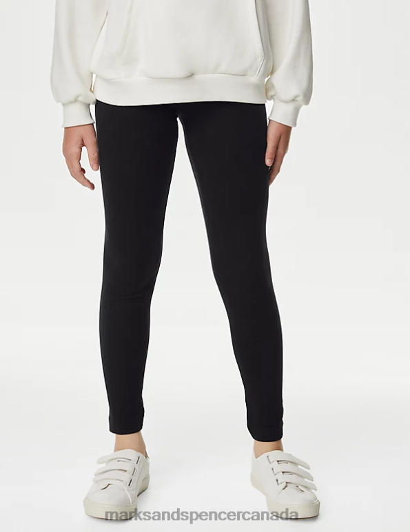 Marks and Spencer Canada - Kids Black Clothing Marks & Spencer Cotton Rich Leggings with Stretch 20VTD7770