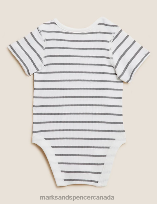 Kids Cream Mix Clothing Marks & Spencer 3pk Cotton Rich Transport Bodysuits 20VTD7269 - Marks and Spencer online