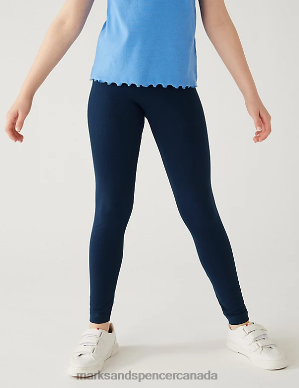 Kids Navy Clothing Marks & Spencer Cotton Rich Leggings with Stretch 20VTD7765 - Marks and Spencer outlet