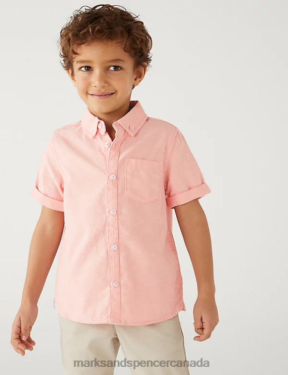 Marks and Spencer near me - Kids Coral Clothing Marks & Spencer Pure Cotton Oxford Shirt 20VTD8315