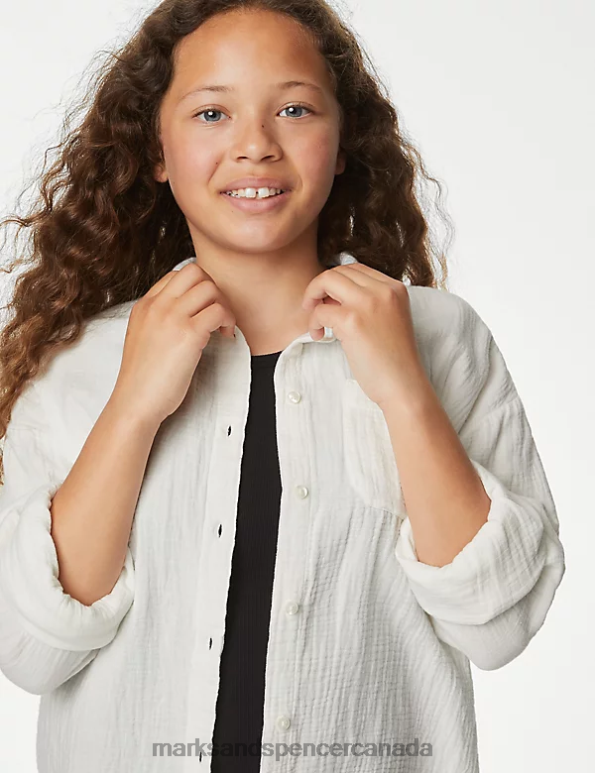 Kids Ivory Clothing Marks & Spencer Pure Cotton Shirt 20VTD8492 - Marks and Spencer online