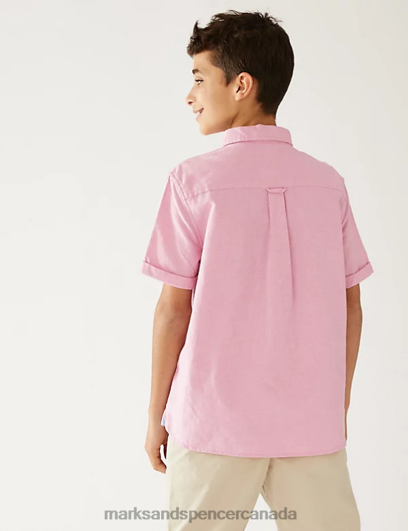 Kids Pink Clothing Marks & Spencer Pure Cotton Plain Shirt 20VTD8188 - Marks and Spencer Canada locations