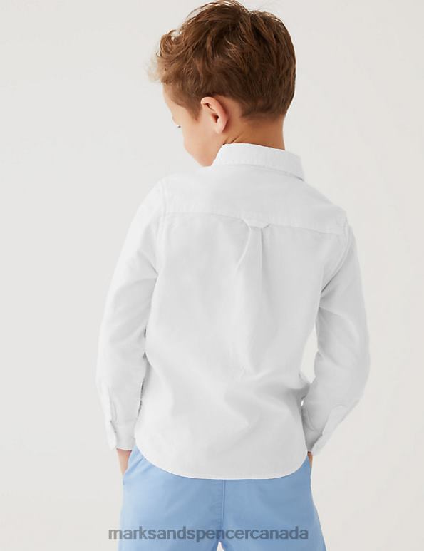 Marks and Spencer near me - Kids White Clothing Marks & Spencer Pure Cotton Oxford Shirt 20VTD8460