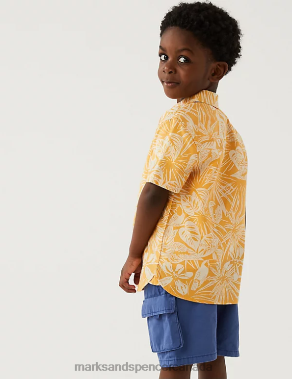 Marks and Spencer sale - Kids Yellow Mix Clothing Marks & Spencer Pure Cotton Parrot Shirt 20VTD8484