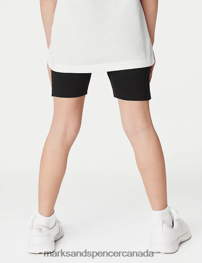 Marks and Spencer near me - Clothing 20VTD9341 Black Kids Marks & Spencer 2pk Cotton with Stretch School Shorts