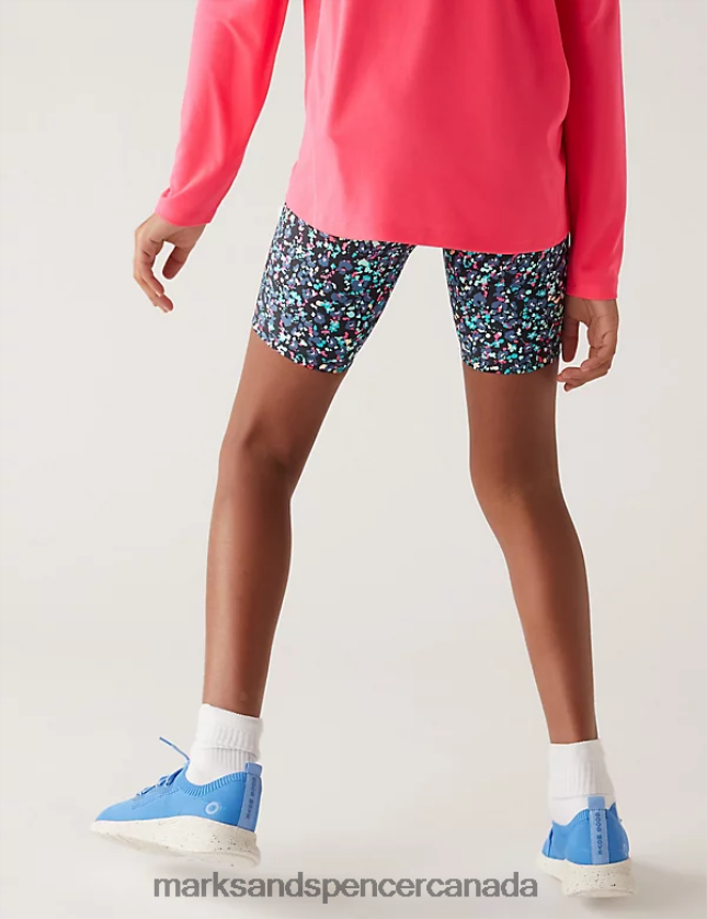 Marks and Spencer Canada - Clothing 20VTD9547 Black Mix Kids Marks & Spencer Printed Cycling Shorts