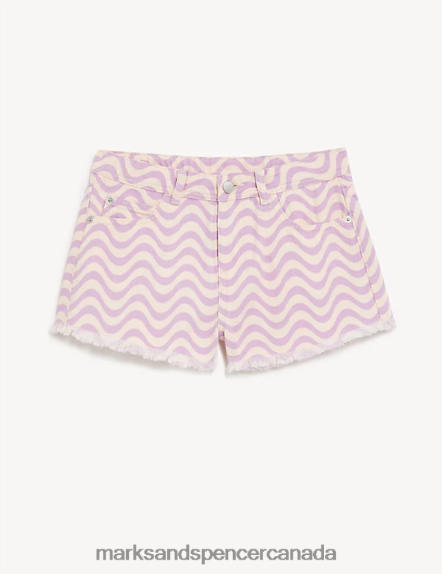 Marks and Spencer sale - Clothing 20VTD9627 Pink Mix Kids Marks & Spencer Denim Wave Print Shorts
