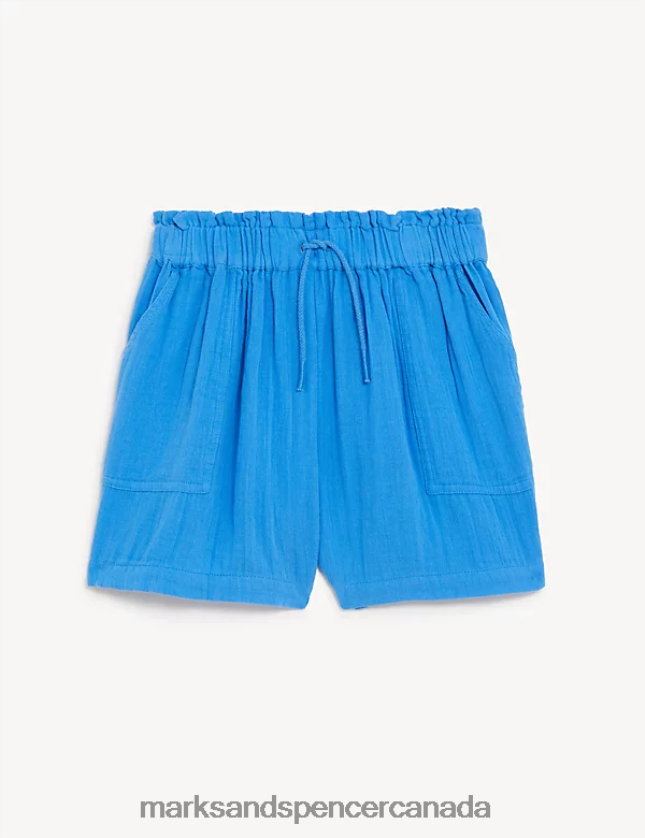 Clothing 20VTD9648 Blue Kids Marks & Spencer Pure Cotton Shorts - Marks and Spencer outlet