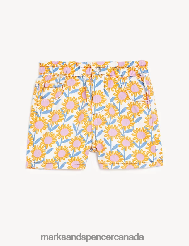 Marks and Spencer Canada - Clothing 20VTD9658 Multi Kids Marks & Spencer Pure Cotton Sunflower Shorts