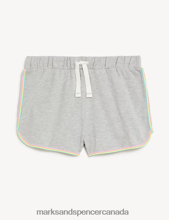Marks and Spencer near me - Clothing 20VTD9664 Grey Marl Kids Marks & Spencer Cotton Rich Striped Shorts