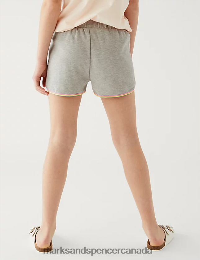 Marks and Spencer near me - Clothing 20VTD9664 Grey Marl Kids Marks & Spencer Cotton Rich Striped Shorts