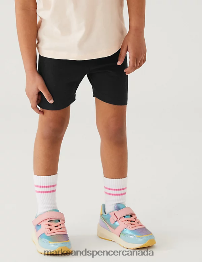 Clothing 20VTD9691 Black Kids Marks & Spencer 3pk Cotton Rich Plain Shorts - Marks and Spencer Canada locations