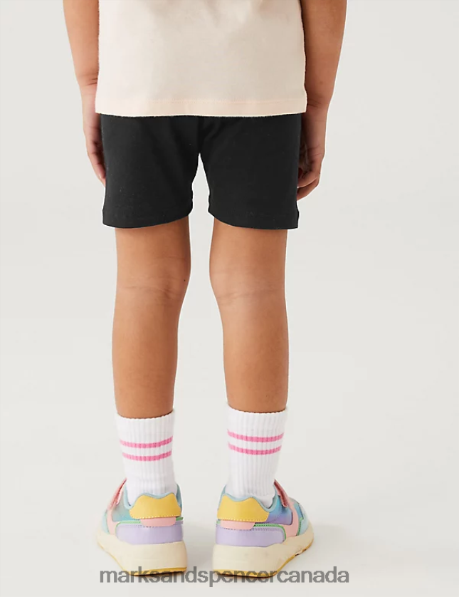 Clothing 20VTD9691 Black Kids Marks & Spencer 3pk Cotton Rich Plain Shorts - Marks and Spencer Canada locations