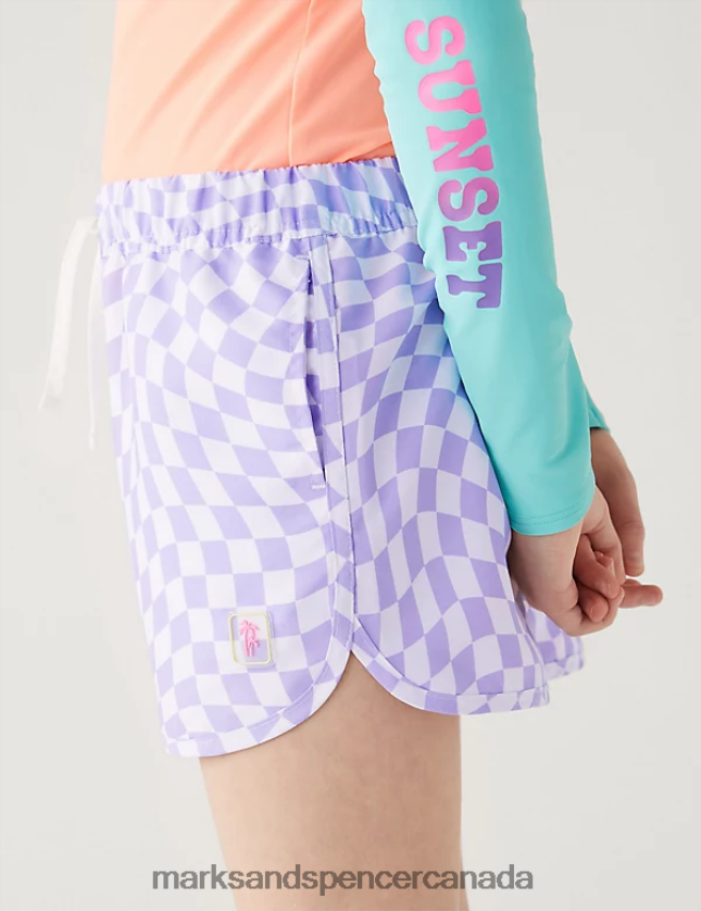 Clothing 20VTD9744 Lilac Mix Kids Marks & Spencer Checkerboard Swim Shorts - Marks and Spencer online
