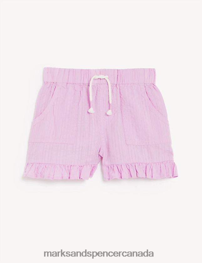 Marks and Spencer near me - Clothing 20VTD9785 Lilac Kids Marks & Spencer Pure Cotton Frill Shorts