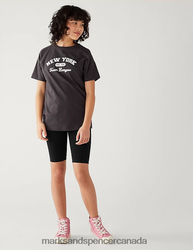 Marks and Spencer near me - Clothing 20VTD9822 Black Kids Marks & Spencer Cotton Rich Cycling Shorts