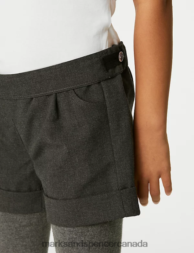 Clothing 20VTD9836 Grey Kids Marks & Spencer Turn Up School Shorts - Marks and Spencer online