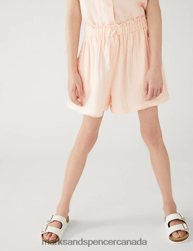 Marks and Spencer Canada - Clothing 20VTD9877 Light Coral Kids Marks & Spencer Pure Cotton Shorts