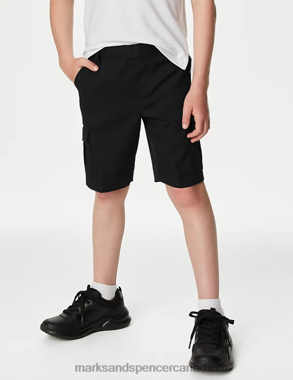Kids Black Clothing Marks & Spencer 2pk Cargo School Shorts 20VTD8697 - Marks and Spencer outlet