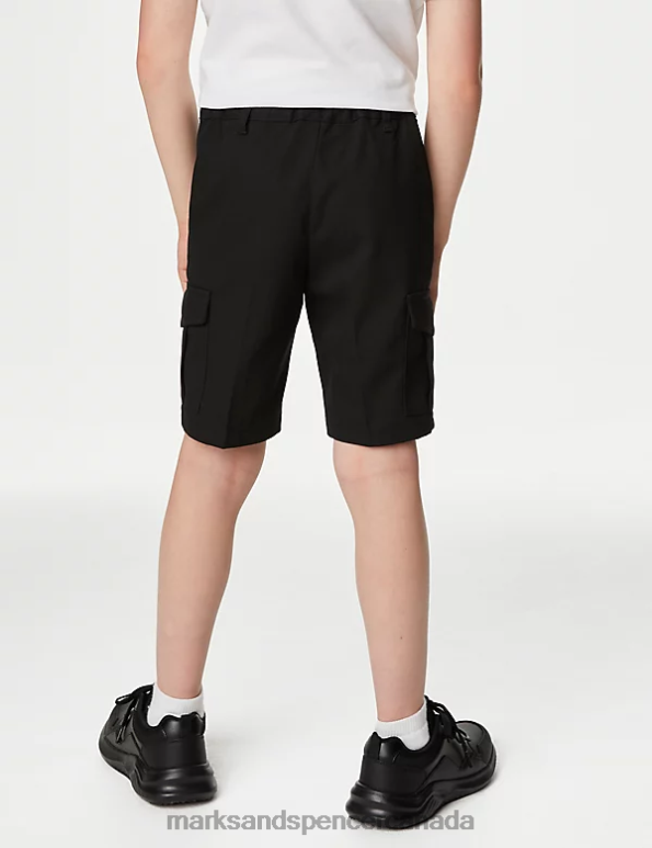 Kids Black Clothing Marks & Spencer 2pk Cargo School Shorts 20VTD8697 - Marks and Spencer outlet