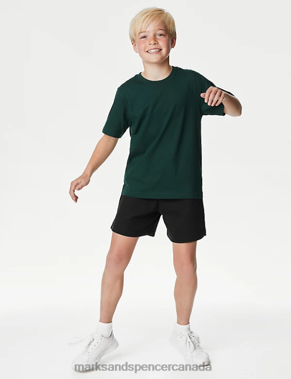 Marks and Spencer sale - Kids Black Clothing Marks & Spencer 2pk Pure Cotton School Shorts 20VTD8628