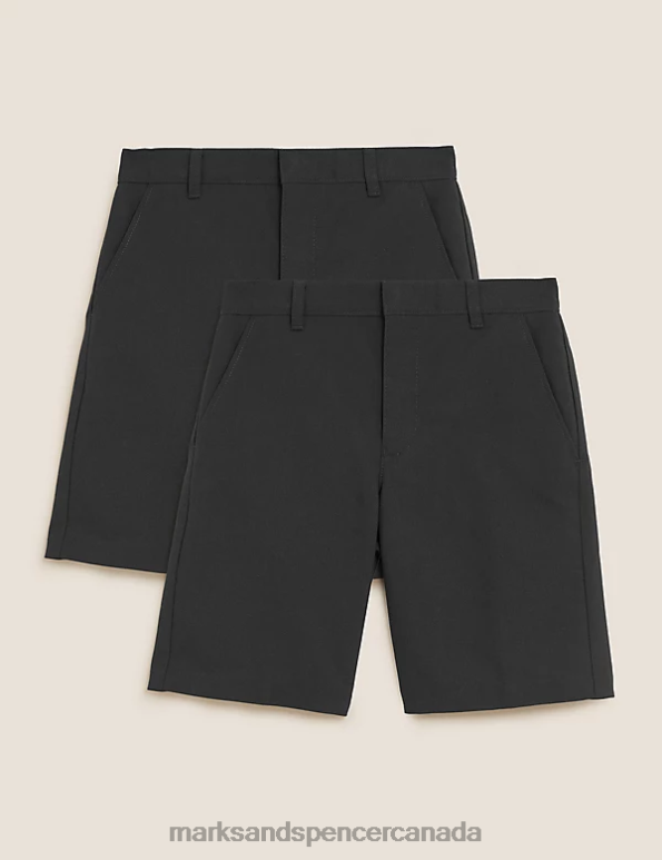 Marks and Spencer sale - Kids Black Clothing Marks & Spencer 2pk Regular Leg School Shorts 20VTD8724