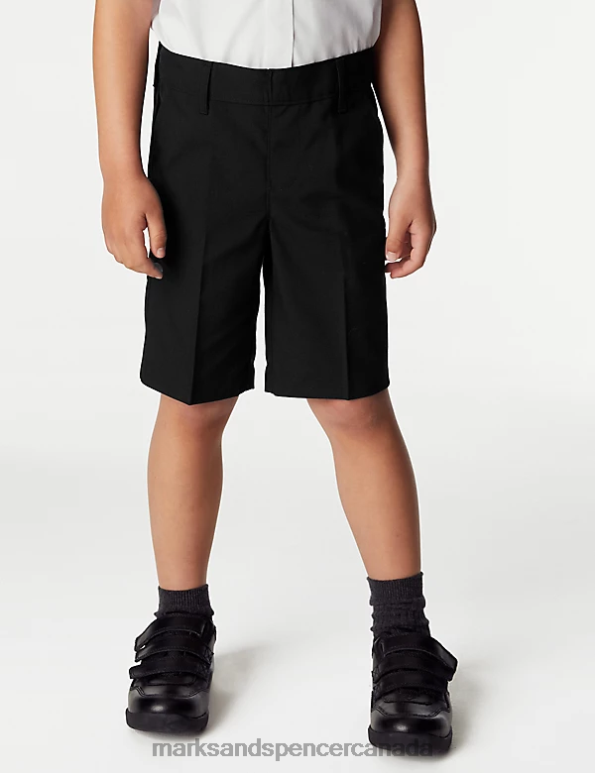 Marks and Spencer Canada - Kids Black Clothing Marks & Spencer 2pk Slim Leg School Shorts 20VTD8100