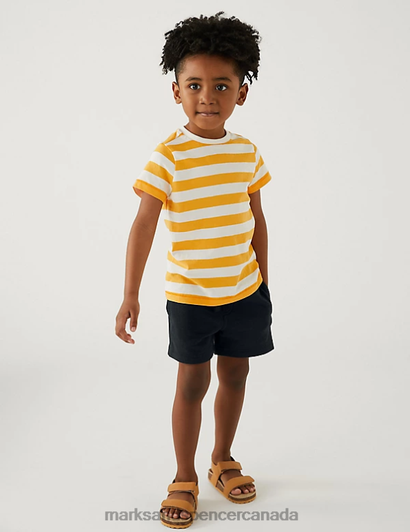 Kids Black Clothing Marks & Spencer Cotton Rich Plain Shorts 20VTD8482 - Marks and Spencer Canada locations