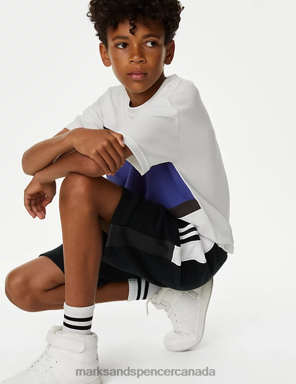 Kids Black Mix Clothing Marks & Spencer Cotton Rich Shorts 20VTD7938 - Marks and Spencer Canada locations