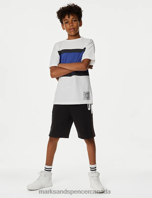 Kids Black Mix Clothing Marks & Spencer Cotton Rich Shorts 20VTD7938 - Marks and Spencer Canada locations
