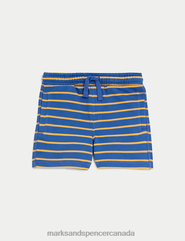 Marks and Spencer near me - Kids Blue Mix Clothing Marks & Spencer Cotton Rich Striped Shorts 20VTD8499