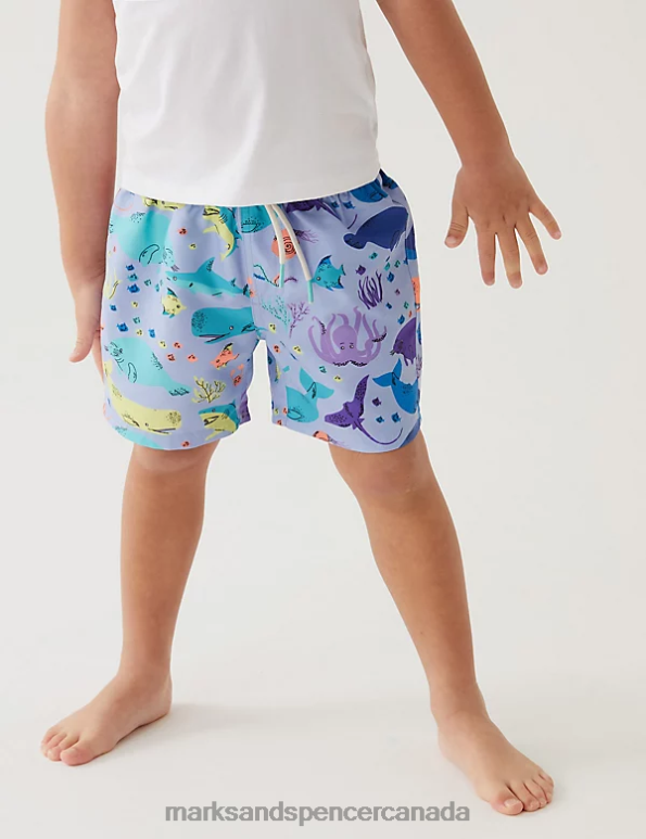 Marks and Spencer sale - Kids Blue Mix Clothing Marks & Spencer Sea Creature Swim Shorts 20VTD8511