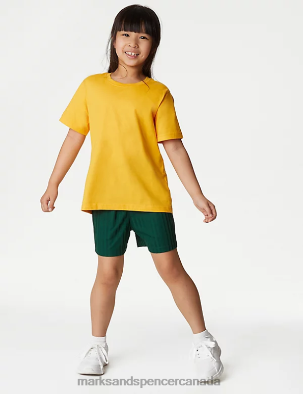 Marks and Spencer Canada - Kids Bottle Green Clothing Marks & Spencer Sports School Shorts 20VTD8358