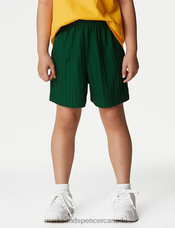 Marks and Spencer Canada - Kids Bottle Green Clothing Marks & Spencer Sports School Shorts 20VTD8358
