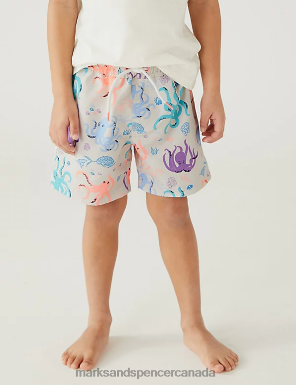 Marks and Spencer near me - Kids Calico Mix Clothing Marks & Spencer Octopus Print Swim Shorts 20VTD8340